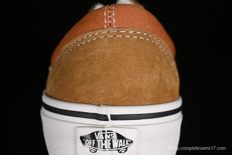Vans Old Skool Reissue 136 High-End Series Round Toe Orange Canvas Vulcanized Shoes - VN000MT6BKQ