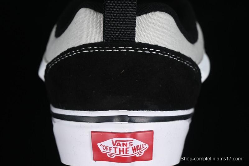 Vans Classics Knu Skool Patchwork Letter Lace-Up Chunky Tongue Platform Sneakers - VN0009QCBLK