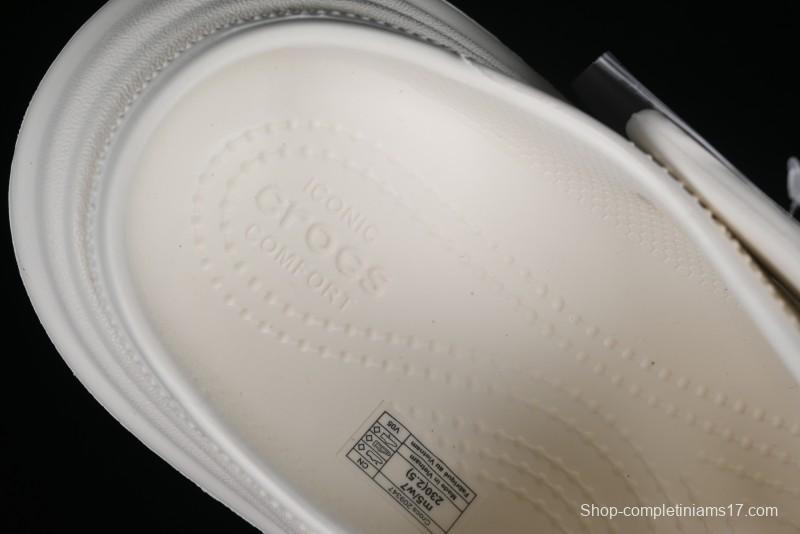 Crocs Classic Clog Retro Beach Sandals with Adjustable Heel Strap and Thick Sole - B.D4