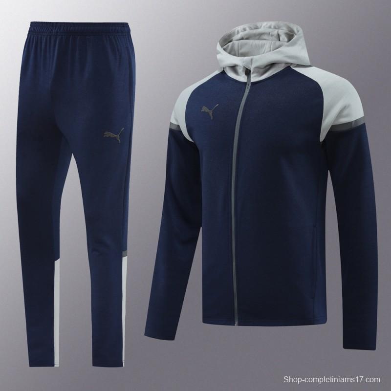 2024 Puma Navy/Grey Full Zipper Jacket +Long Pants