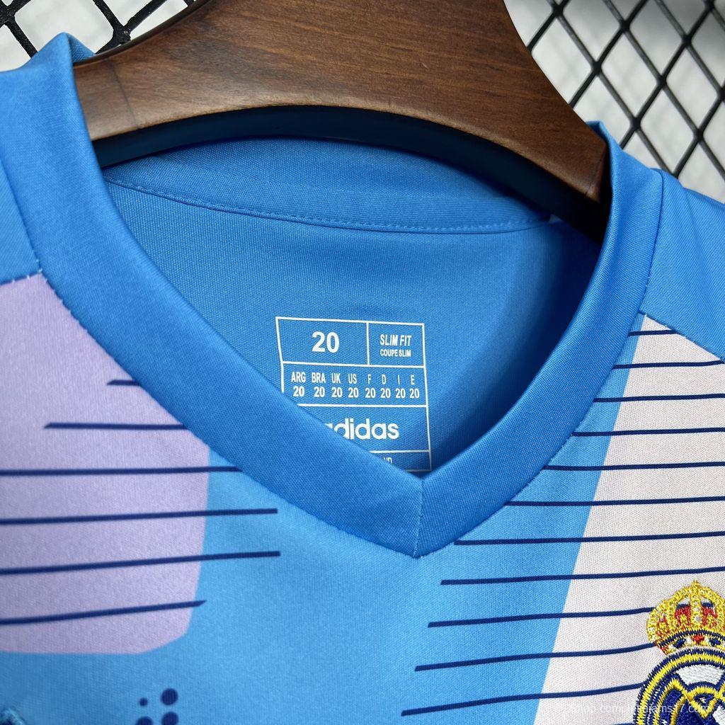 24/25 Kids Real Madrid Blue Goalkeeper Jersey