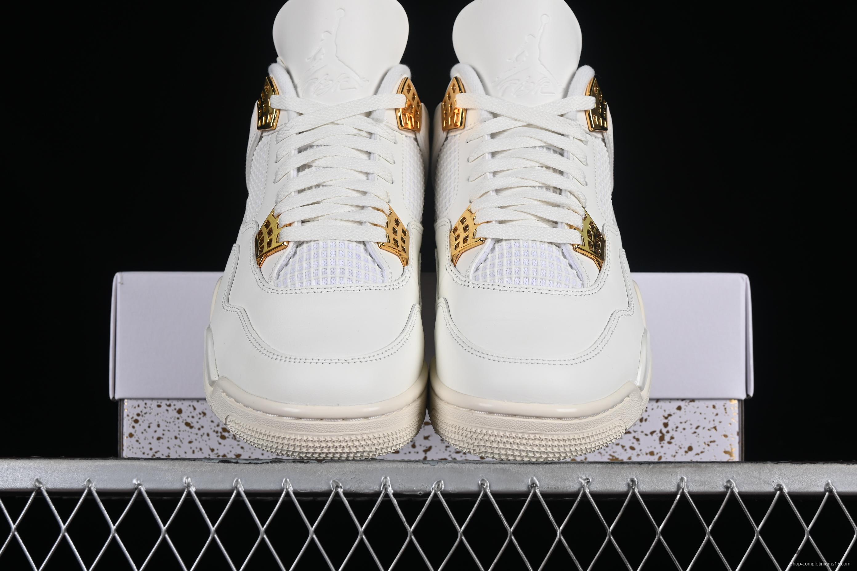 Nike Air Jordan 4 Retro Metallic Gold Basketball Shoes - AQ9129-170