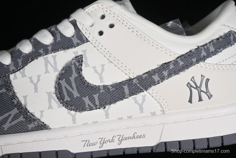 Nike SB Dunk Low MLB Collaboration - Grey Denim Anniversary Custom Low-Top Casual Skate Shoes - DQ1098-347