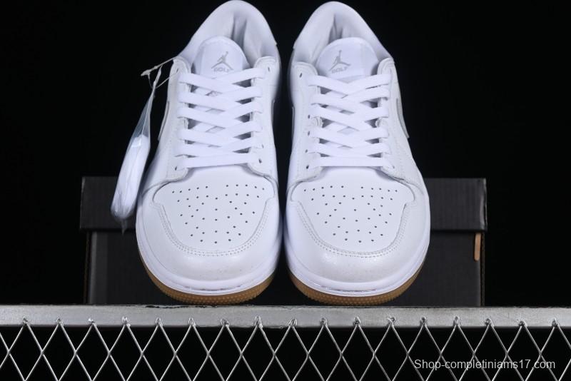 Nike Air Jordan 1 Low Golf Shoes White with Gum Sole - DD9315-111