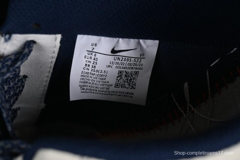 Nike Undefeated Air Force 1'07 Low Casual Sneakers in Deep Blue with Custom Leather and Reflective Details - UN2395-522
