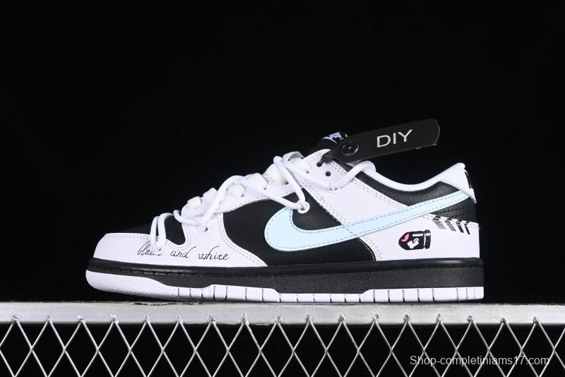 Nike Dunk Low Reverse Panda Graffiti Color SB Lace-Up Low-Top Casual Skate Shoes - FD9064-011
