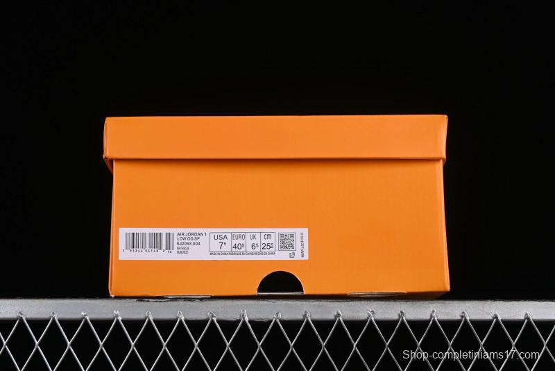 Nike Air Jordan 1 Low OG SP Travis Scott x Fragment Design Retro Sneakers with Reverse Swoosh - SJ2068-004