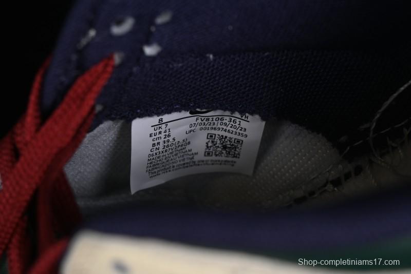 Nike SB Dunk Low Retro Skateboarding Shoes with Gorge Green and Red Swoosh Design - FV8106-361