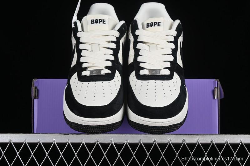 Nike Air Force 1 '07 Low BAPE Collaboration - White Black Camo Casual Sneakers - BA8806-845