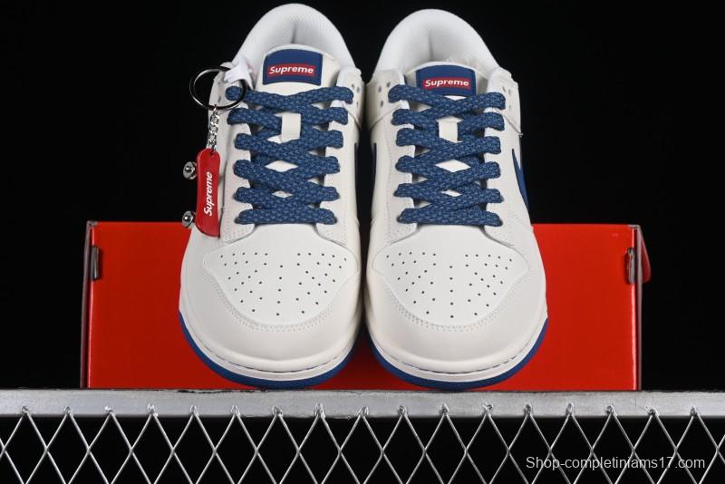 Supreme x Nike SB Dunk Low Casual Skate Shoes with Zoom Air Cushion - DQ1098-335