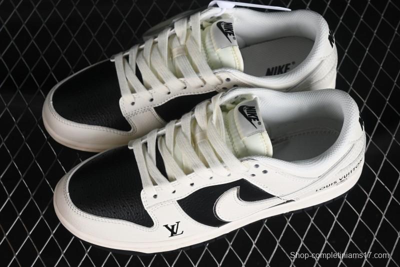 Nike SB Dunk Low LV Collaboration - Elegant Black White Night Light Anniversary High-End Custom Low-Top Casual Sneakers BB8766-208