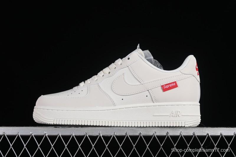 Supreme x Nike Air Force 1'07 Low Off-White Casual Skate Shoes with Zoom Air Cushion - HD1968-007