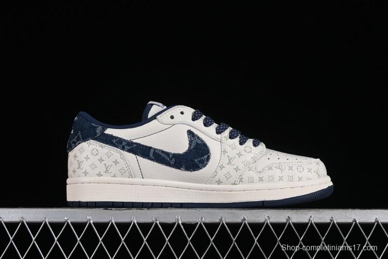 Nike Air Jordan 1 Low OG SP Travis Scott x Fragment Design Retro Sneakers with Reverse Swoosh - SJ2068-004