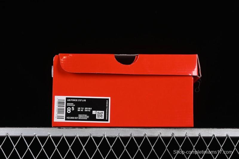 Supreme x Nike Air Force 1'07 Low Off-White Casual Skate Shoes with Zoom Air Cushion - HD1968-007