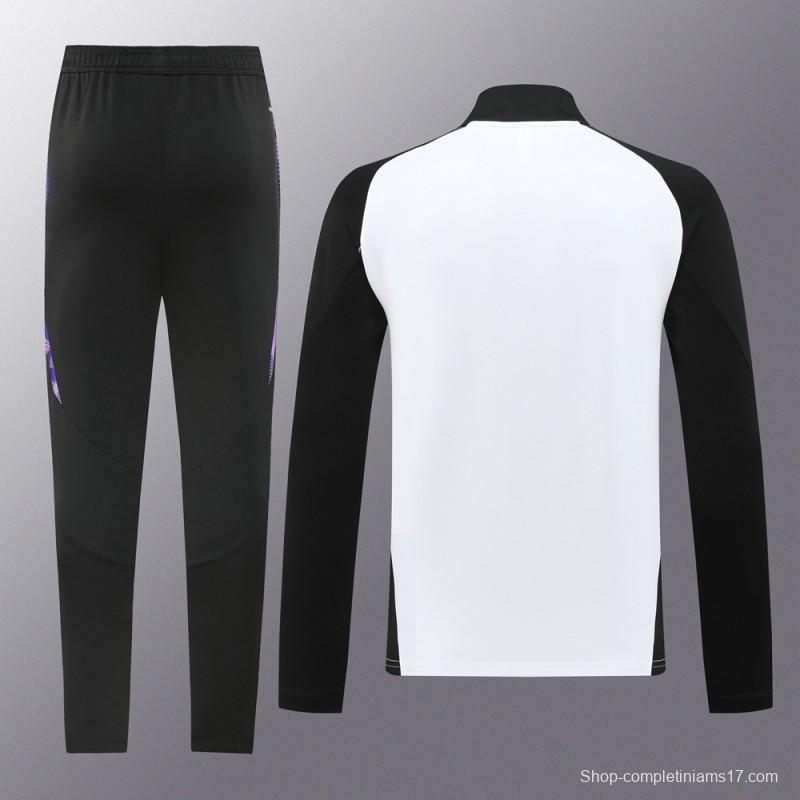 2024 Germany White/Black Full Zipper Jacket +Long Pants