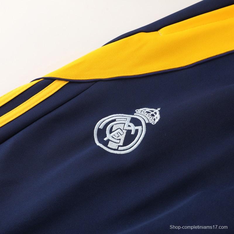 24/25 Real Madrid Light Blue/Yellow Full Zipper Jacket +Long Pants