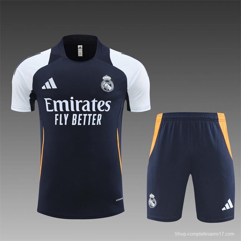 24/25 Real Madrid Navy White Short Sleeve Jersey+Shorts