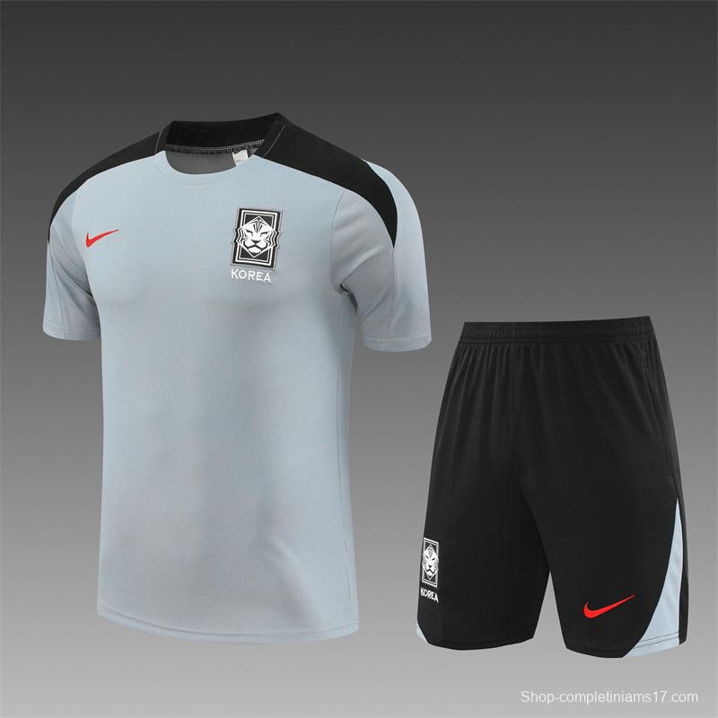 2024 South Korea Grey Short Sleeve Jersey+Shorts