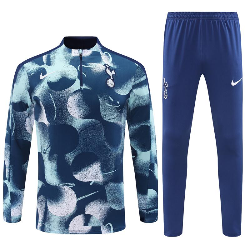 24/25 Tottenham Hotspur Blue Camouflage Half Zipper Jacket+Long Pants