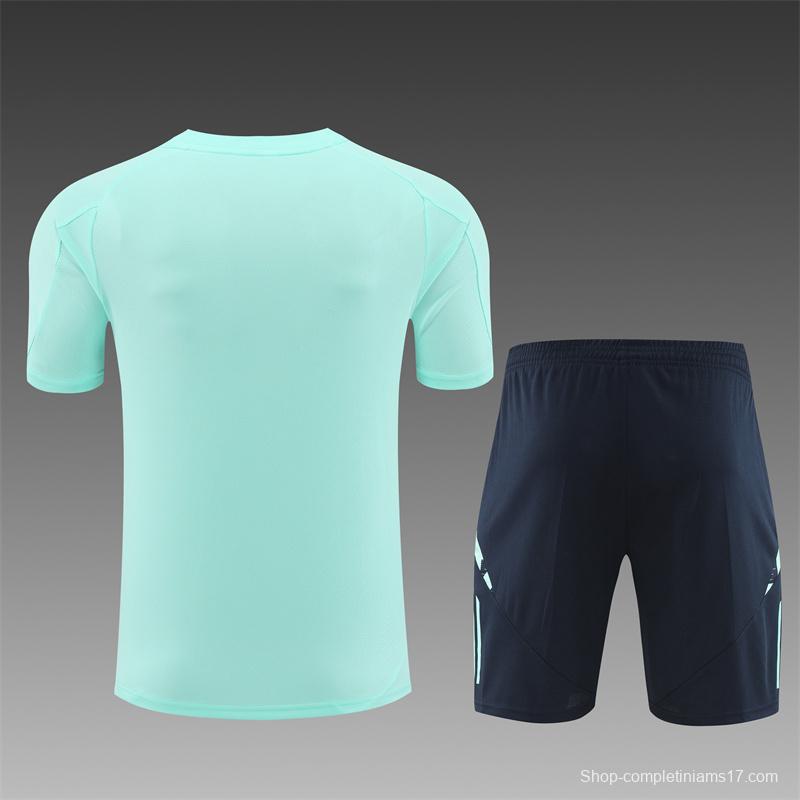 24/25 Real Madrid Lake Blue Short Sleeve Jersey+Shorts