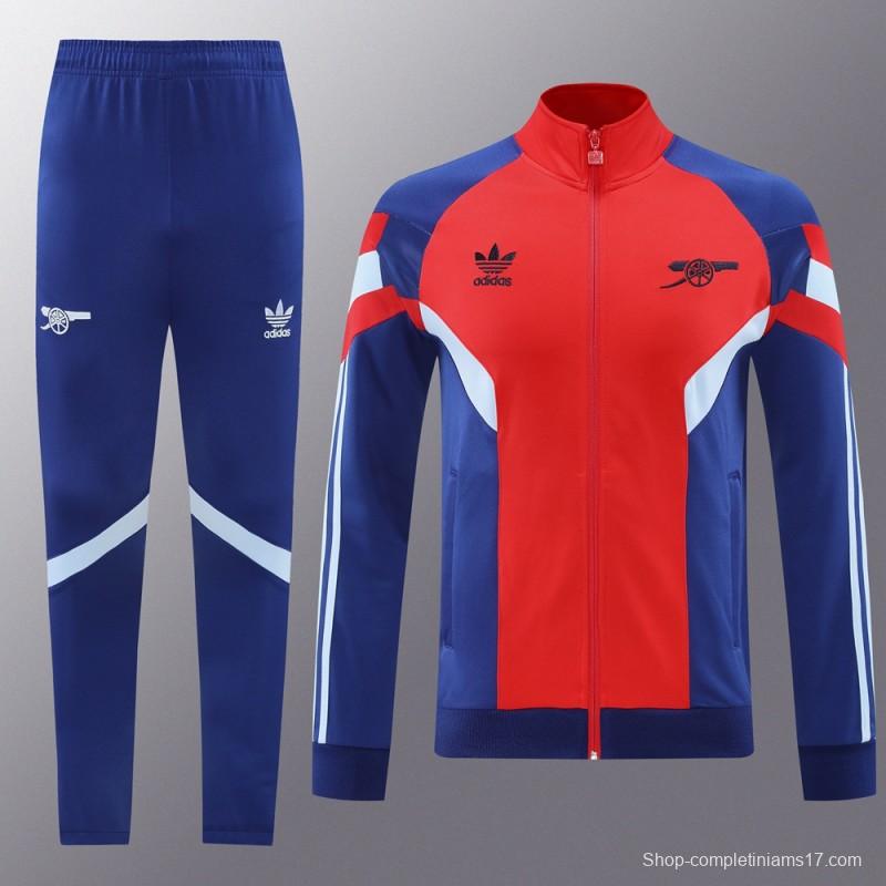 24/25 Arsenal Blue/Red Full Zipper Jacket +Long Pants