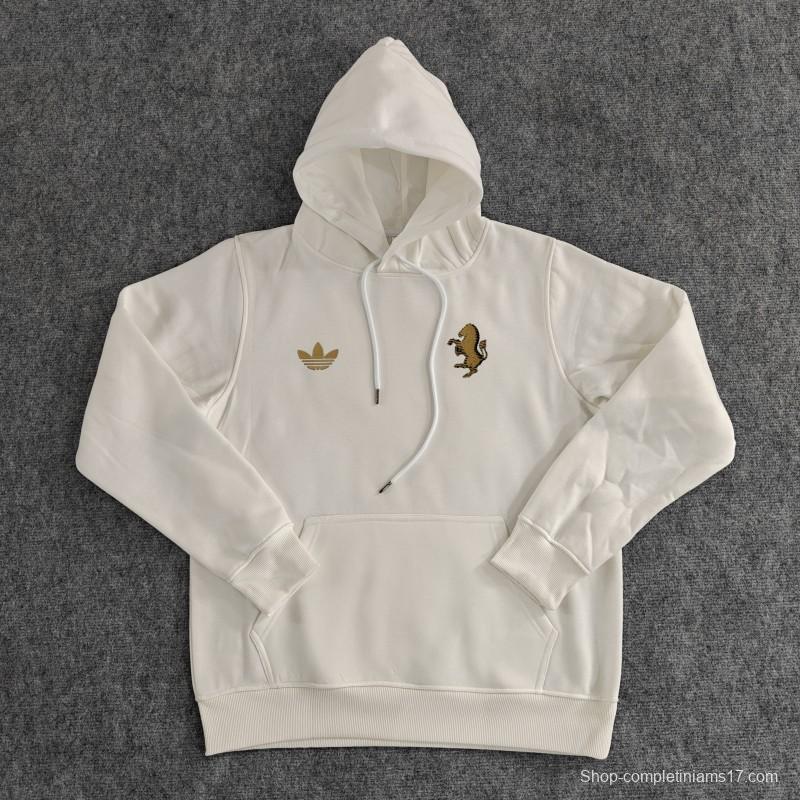 2024 Juventus Black/Navy/Grey/Beige/White Hoodie With Golden Badge