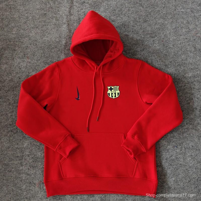 24/25 Barcelona Navy/Red/Black/Beige/Grey Hoodie WIth Black Badge