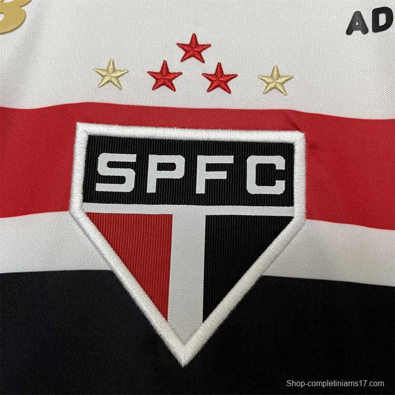 25/26 São Paulo Home Jersey With Chest Sponsor