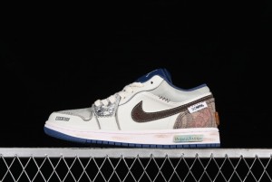 Nike Air Jordan 1 Low AJ1 Retro Basketball Shoes Panda Prank Voyage Theme - 553558-414