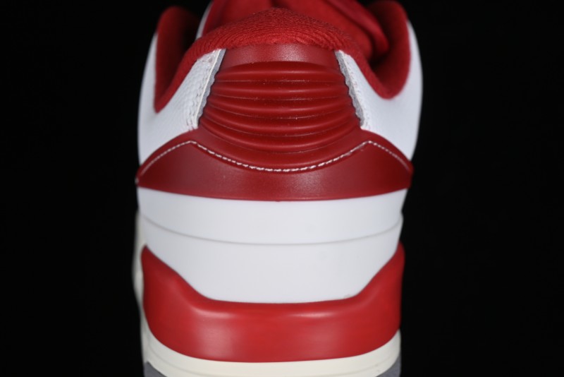 Nike Air Jordan 2/3 Retro Low Top Basketball Shoes in White/Red - FD0383-161