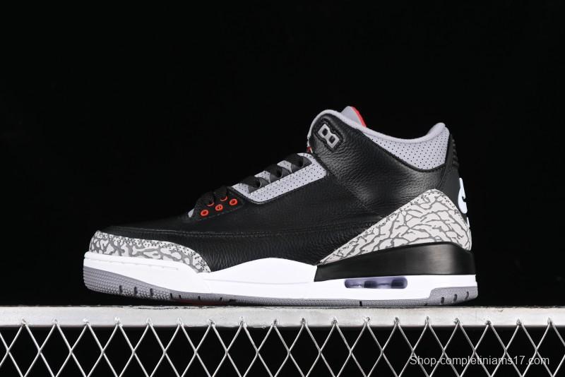 Nike Air Jordan 3 Retro Sneakers with Iconic Elephant Print and Visible Air Cushion - DN3707-010