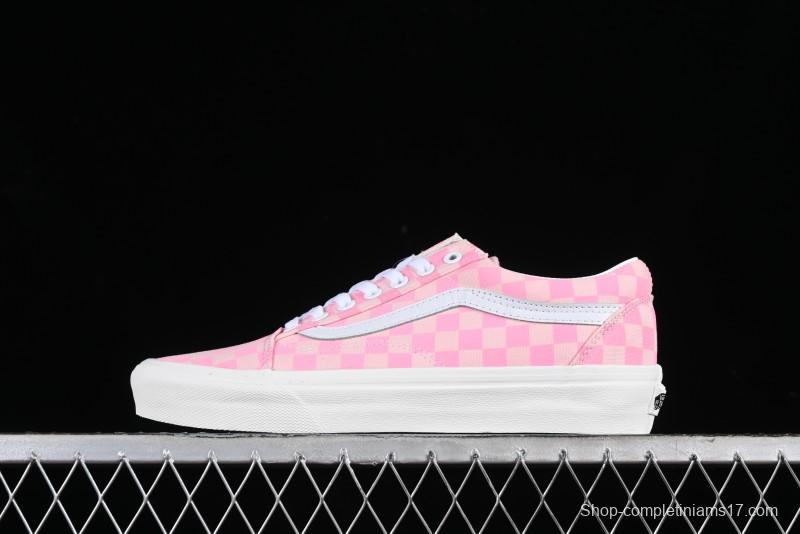 Vans Old Skool Peach Pink Checkerboard Canvas Vulcanized Sneakers - VN0A7Q2JZY2