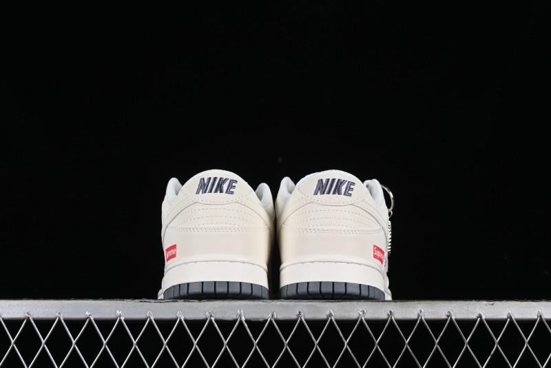Nike SB Dunk Low Supreme Collaboration - Double Swoosh Anniversary Customized Low-Top Casual Sneakers - BB8675-105