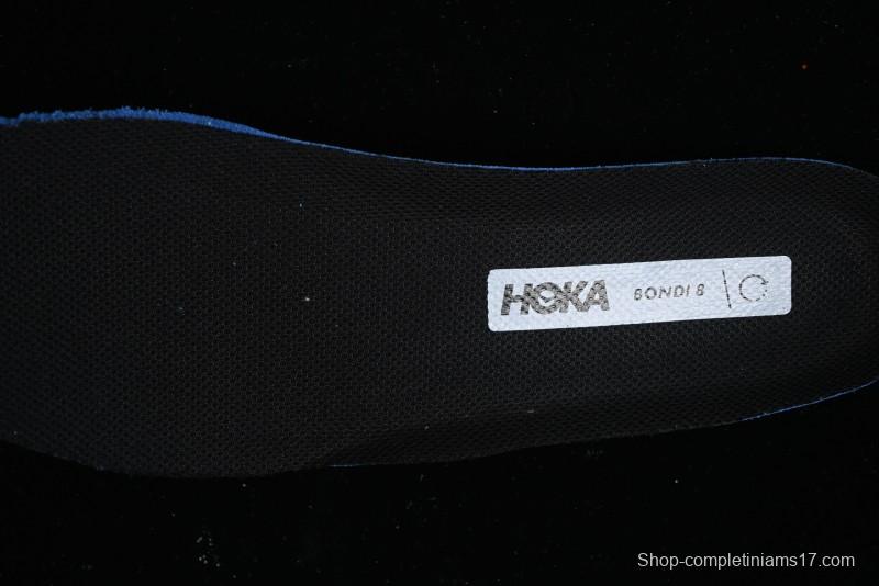 HOKA ONE ONE Bondi 8 Functional Cushioned Running Shoes with Engineered Mesh Upper - 1123202 BBLC