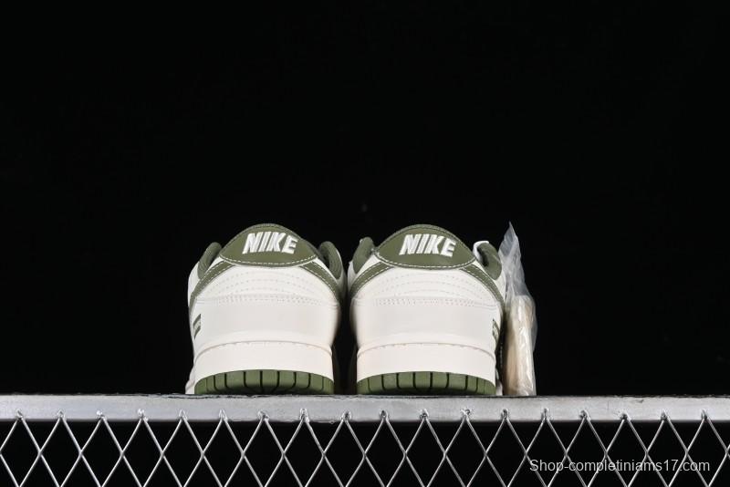 Nike SB Dunk Low Supreme Collaboration - Military Green Canvas Anniversary Custom Low-Top Casual Skate Shoes - BB6698-516