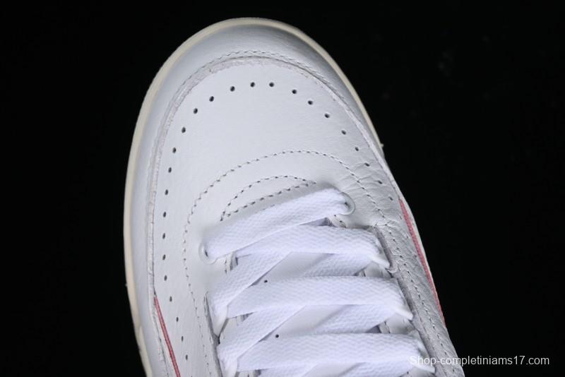 Nike Air Jordan 2/3 Retro Low Top Basketball Shoes in White and Red - FD0383-161