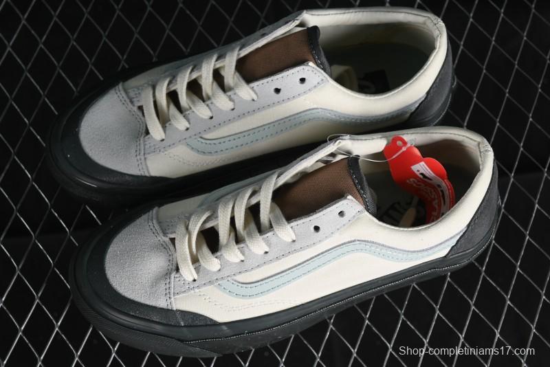 Vans Old Skool Reissue 136 Retro Casual Vulcanized Sneakers in Gray Blue White - VN000CRPGRN