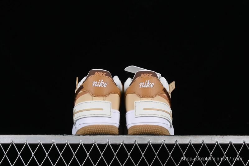 Nike Air Force 1 Shadow Low-Top Sneakers with Lightweight EVA Midsole and Anti-Slip RB Rubber Outsole - DZ1847-106