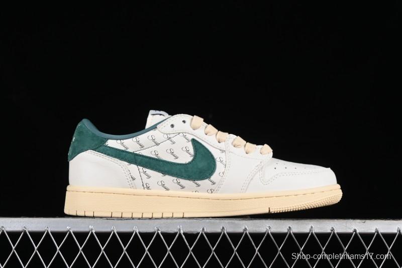 Nike Travis Scott x Fragment Design x Air Jordan 1 Low OG SP AJ1 Retro Sneakers with Unique Collaboration Details - YQ2088-669