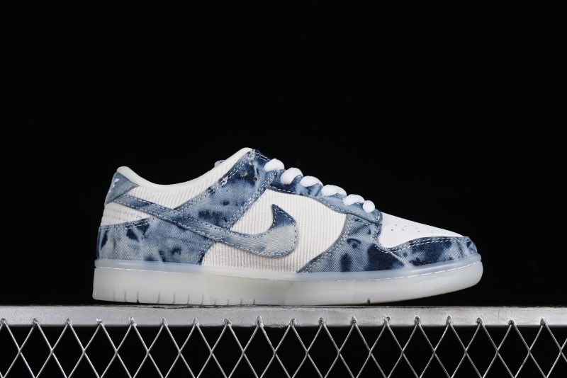 Nike SB Dunk Low Stussy Collaboration - Crystal Denim Anniversary Custom Low-Top Casual Skate Shoes - JH8039-937