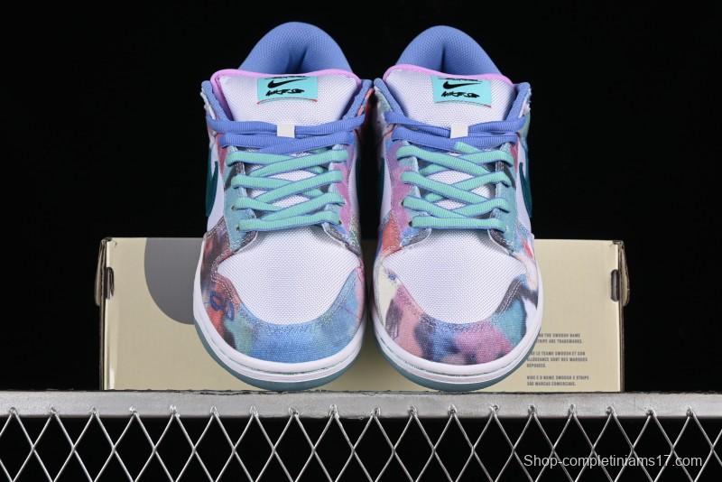 Nike Futura x Dunk Low Pro SB Skate Shoes with Tie-Dye Design - HF6061-400