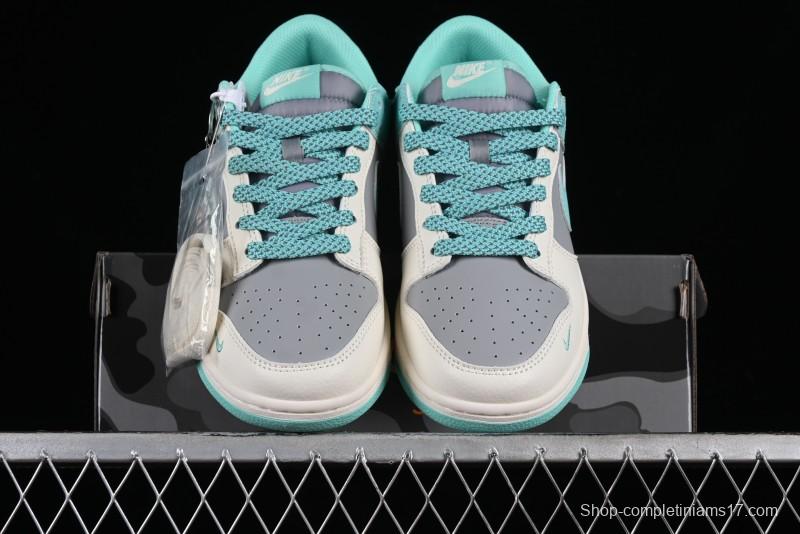 Nike SB Dunk Low BAPE Collaboration - Beige Grey Indigo Anniversary Custom Low-Top Casual Skate Shoes - BB8969-003