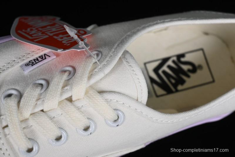 Vans Authentic White Purple Canvas Skate Shoes - VN0009PVCGX