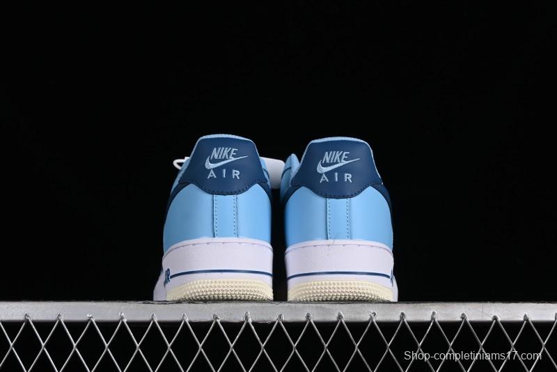 Nike Air Force 1 '07 Low White Blue Color Blocking Casual Sneakers - HF4837-407
