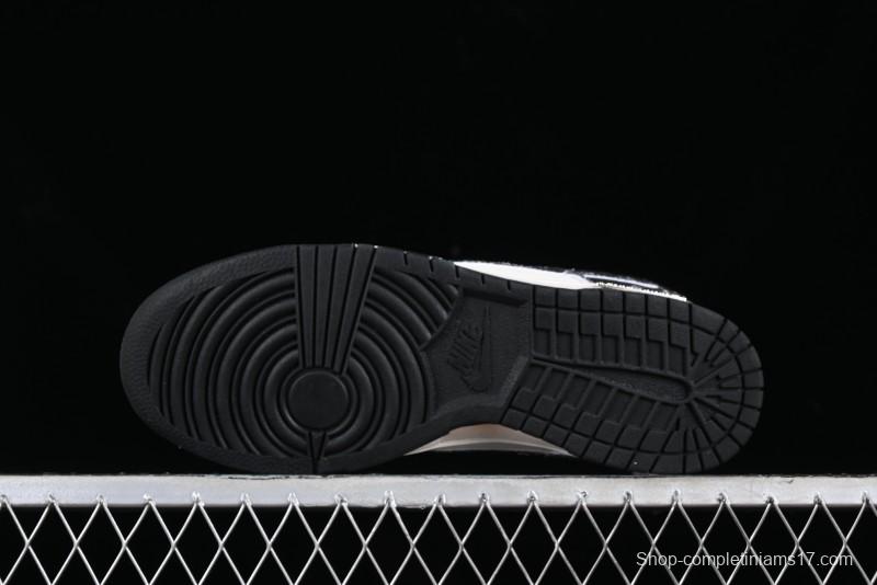 Nike SB Dunk Low LV Collaboration - Black Denim Off-White Black Swoosh Anniversary Custom Low-Top Casual Skate Shoes - DJ2024-009