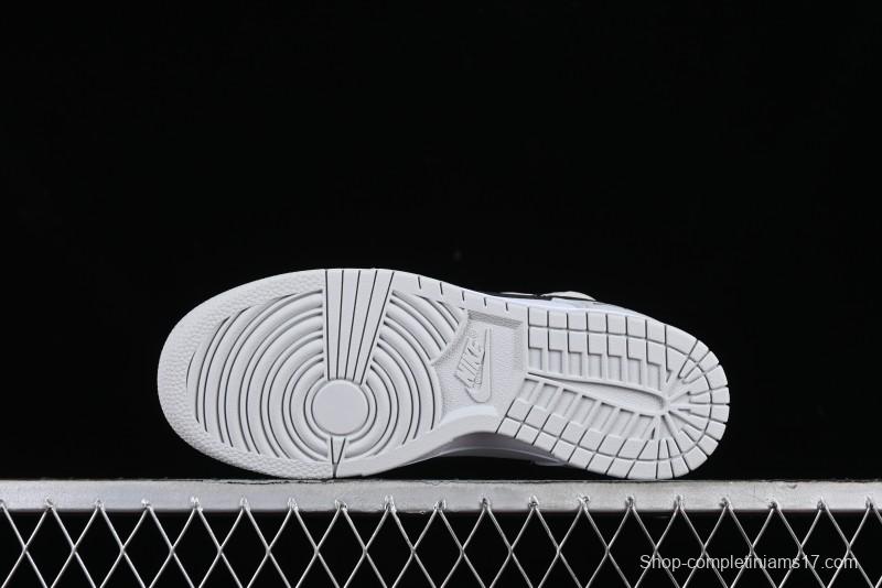 Nike Dunk Low Leather Letter High Street Deconstructed Black Grey SB Strap Low Top Casual Sneakers - DV0831-101