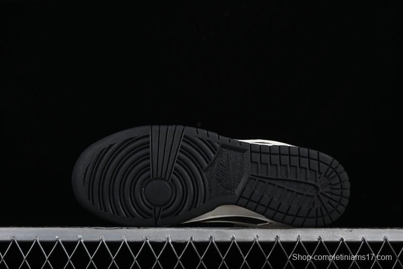 Nike SB Dunk Low Hermes Collaboration - Beige Swoosh Anniversary High-End Custom Low-Top Casual Skate Shoes - XD6188-038