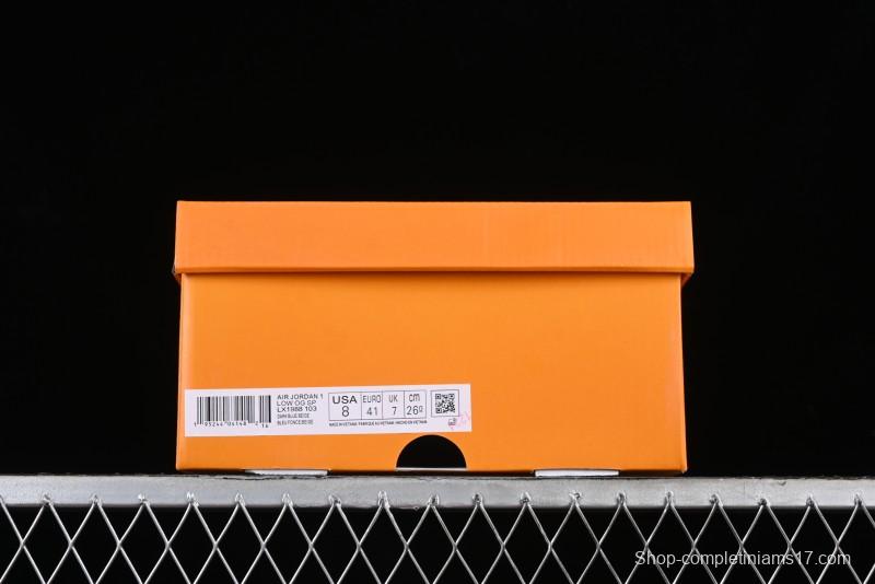 Nike Travis Scott x Fragment Design x Air Jordan 1 Low OG SP AJ1 LV Collaboration Deep Blue Low-top Casual Sneakers - LX1988-103