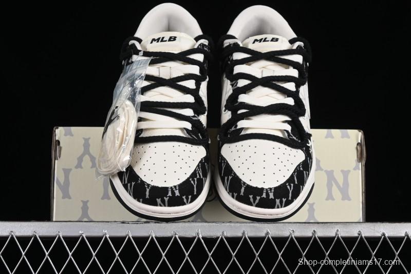 Nike SB Dunk Low MLB Strap Collaboration - Black Denim Print Anniversary Custom Low-Top Casual Sneakers - SJ2068-251