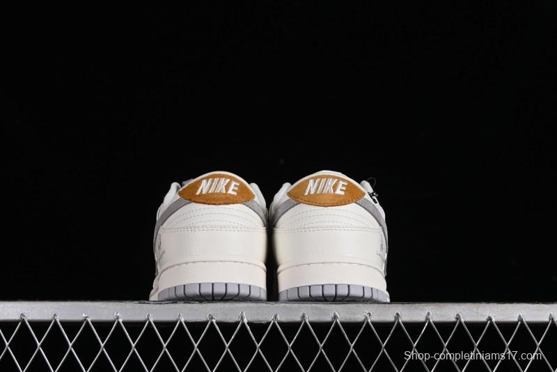 Nike SB Dunk Low LV Collaboration - Beige Grey Lamborghini Anniversary Custom Low-Top Casual Sneakers - FC1688-191